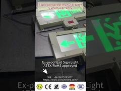 Signo de salida de emergencia a prueba de explosión ATEX luz RoHS aprobado para zonas peligrosas1 Div1 OEM disponible