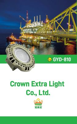 Luz LED a prueba de explosiones con certificación ATEX - Montaje en techo/pared/colgante - Serie GYD810 - Iluminación para áreas peligrosas Zona 2 y 22 - 30-240W - Construcción en aluminio fundido a presión y acero inoxidable
