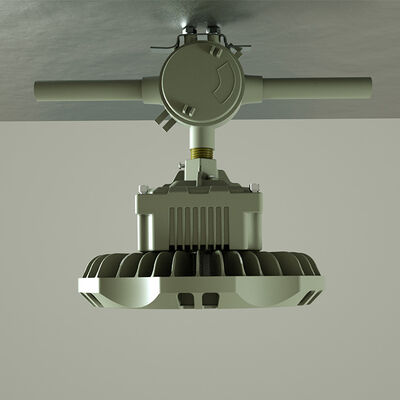 Luminaria de alto bahía a prueba de explosiones con vida útil superior a 50000h y THD inferior al 20 por ciento, ideal para aplicaciones de iluminación en zonas peligrosas