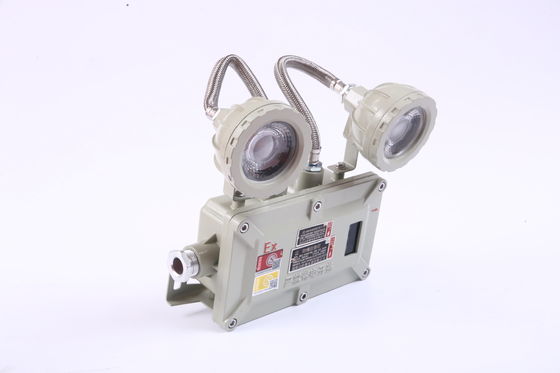 Luz de emergencia LED a prueba de explosiones e impermeable IP66, carcasa gris claro con batería recargable de NiCd
