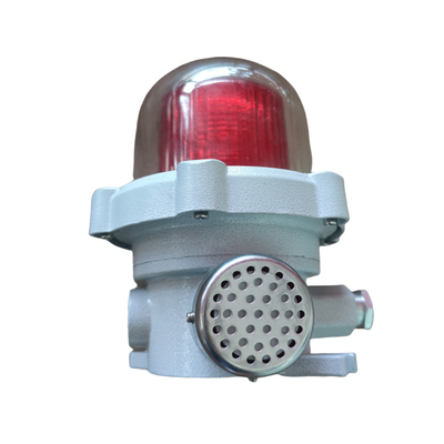 Advertencia a prueba de explosión luz de alarma audible y visual de grado industrial ATEX para lugares peligrosos 120-180DB
