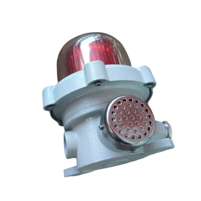 Advertencia a prueba de explosión luz de alarma audible y visual de grado industrial ATEX para lugares peligrosos 120-180DB