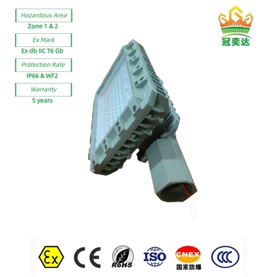 Lámparas LED de calle con calificación ATEX ExProof WF2 IP66 perlas CREE para la zona 1 Campo petrolero/marino 180lm/w 295≤V