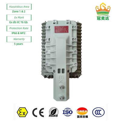Lámparas LED de calle con calificación ATEX ExProof WF2 IP66 perlas CREE para la zona 1 Campo petrolero/marino 180lm/w 295≤V