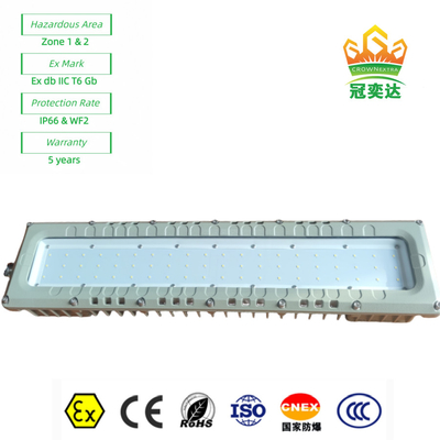 Luz lineal exproof ATEX IEC IP66 WF2 calificada con aluminio industrial Iluminación marina LED 90-295V 100Watt