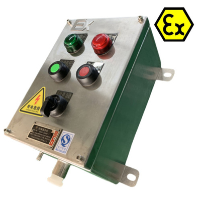 Estaciones de control de acero inoxidable ATEX IP66 Exd Paneles de control a prueba de llamas con puerto de cable a prueba de explosión 10A