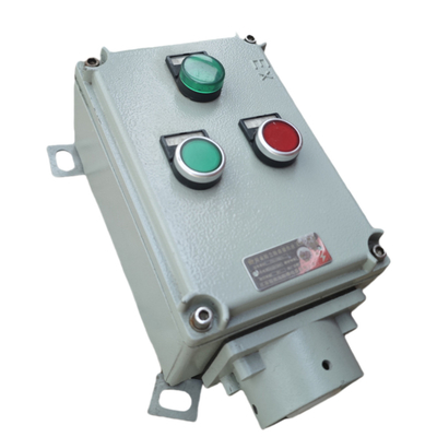 Estación de control de botón a prueba de explosión 220V 380V de aluminio de grado marino IP66 anticorrosión con entrada de cable personalizada segura duradera para ZONE1 ZONE2 ZONE21 ZONE22