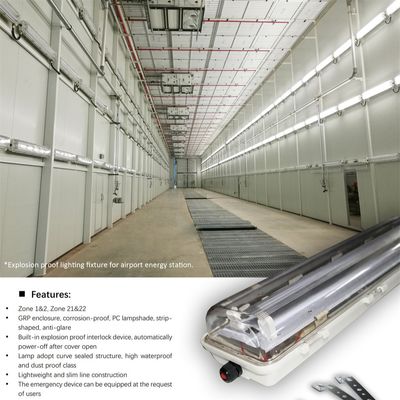 Luminaria LED T5 a prueba de explosiones con certificación ATEX – Tubo de 18W y 36W, IP66 a prueba de agua para petróleo, gas y productos químicos