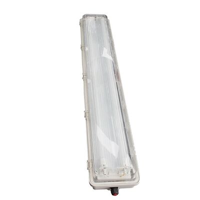 Luz fluorescente a prueba de explosión 2x18w 2x36w Iluminación GRP de plástico completo para áreas industriales peligrosas